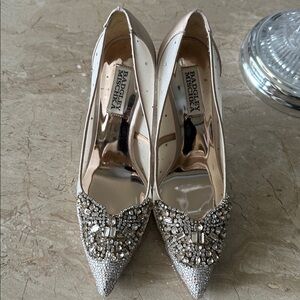 Badgley Mischka Elegant Silver Embellished Heels